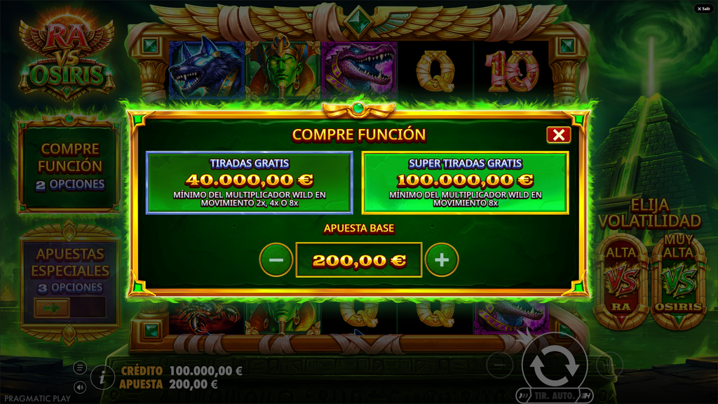 Ra vs Osiris modos volatilidad Ra y Osiris comparativa