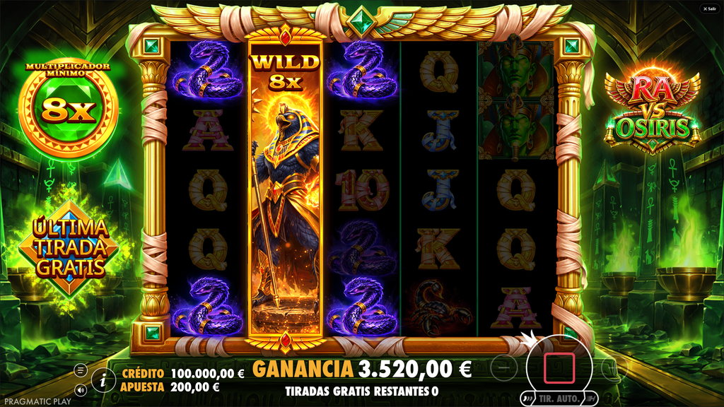 Ra vs Osiris free spins Walking Wilds respin multiplicador x1000