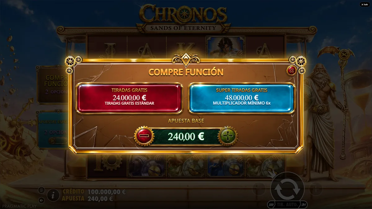 chronos sands of eternity demo gratis compra de funcion tiradas gratis y super tiradas