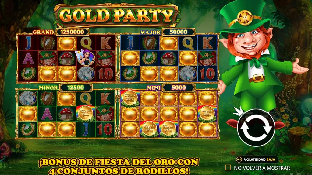 Gold Party demo gratis: bonus con 4 juegos de rodillos