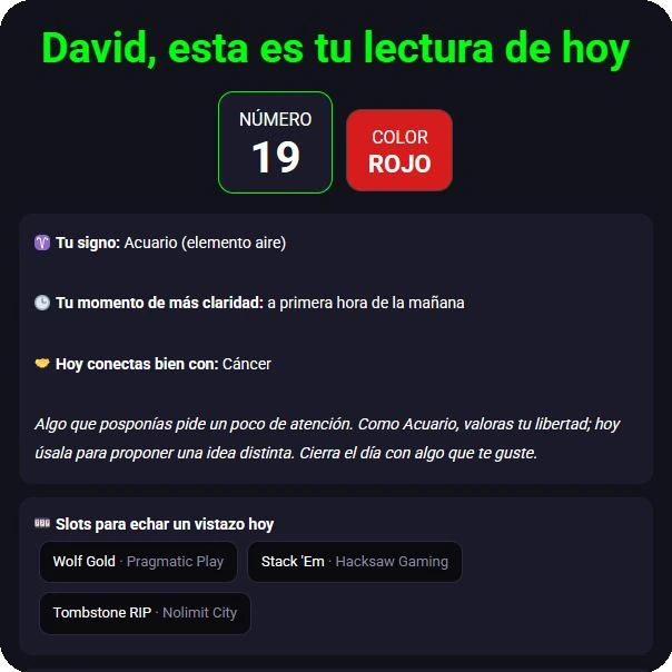 prueba tu suerte hoy - numero 19 rojo signo acuario