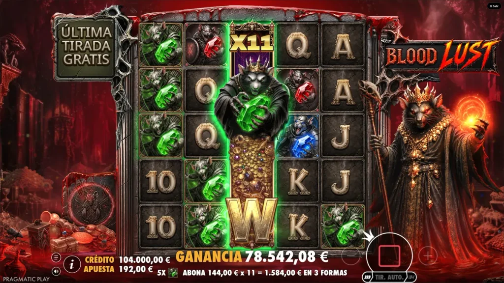 Rat Royale Demo Gratis Blood Lust bonus x11 ganancia 78542 euros Pragmatic Play