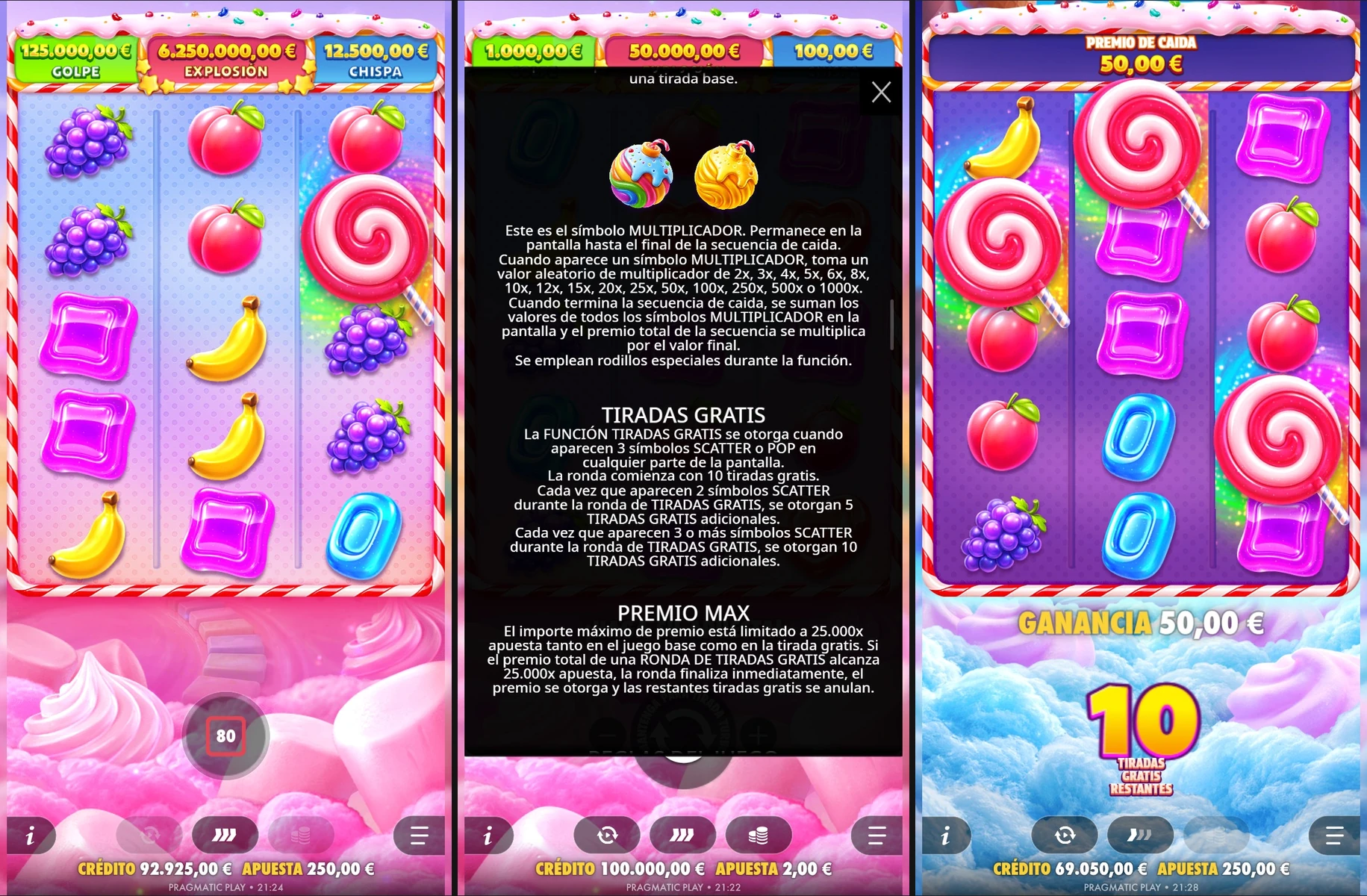 Sweet Bonanza Pop demo gratis - jackpots Golpe Chispa Explosión 25.000x y multiplicadores x1000 y premio de caída